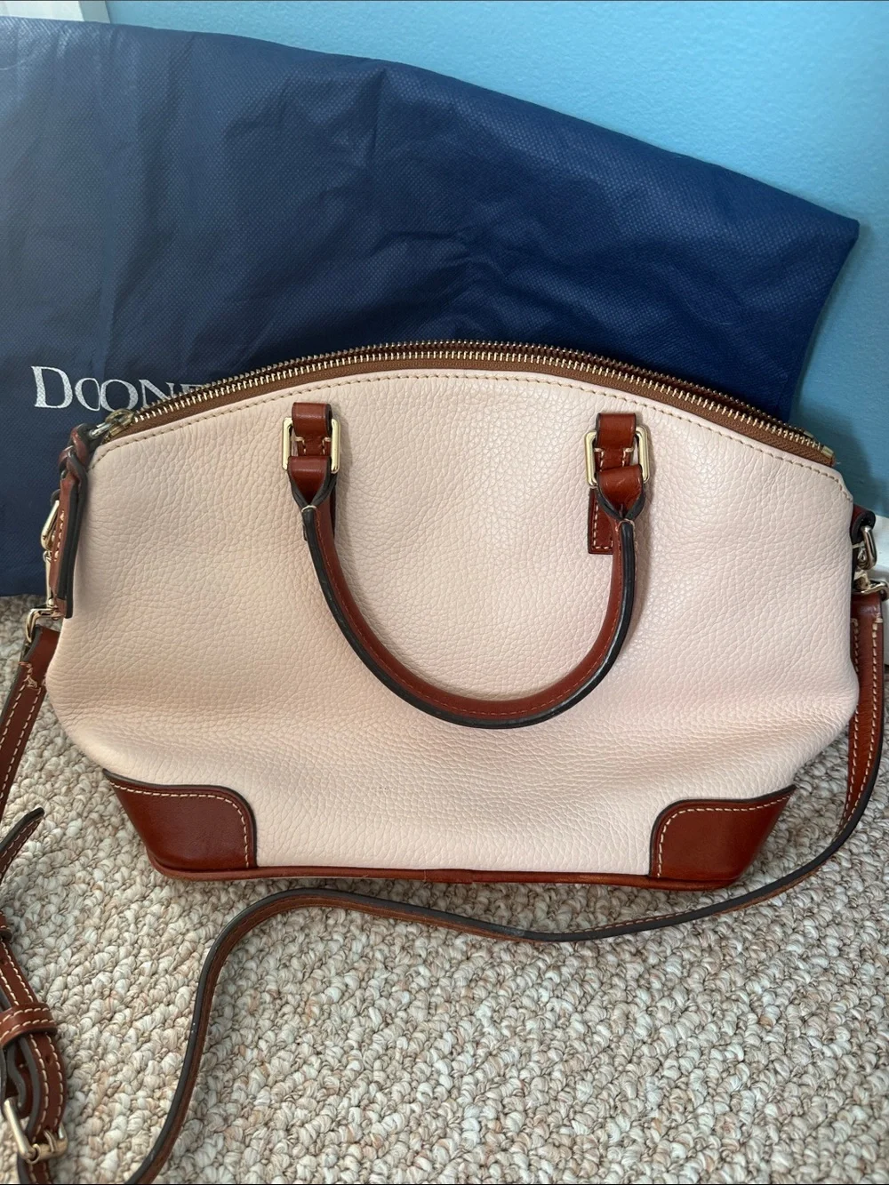 Dooney & Bourke Pebble Leather Ruby Domed Satchel